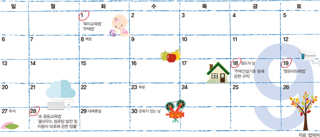 9월 법령