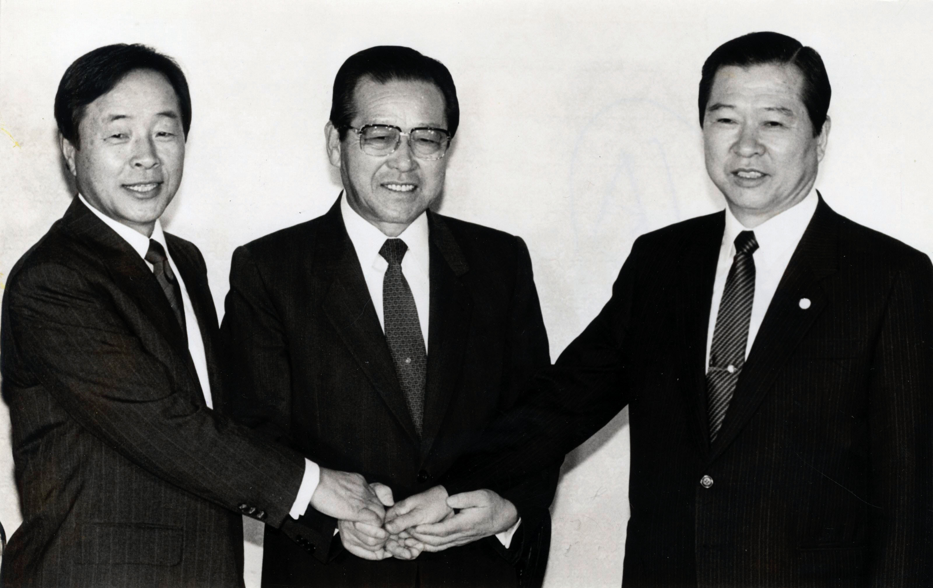김영삼, 김종필, 김대중 당시 총재