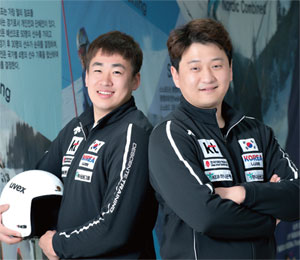 경기도청 루지팀 박진용 선수와 주세기 코치