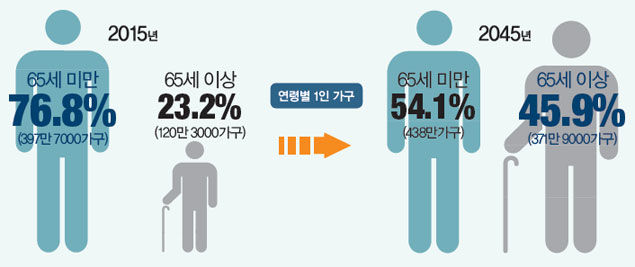 연령별 1인 가구 추이 연령별 1인 가구 추이