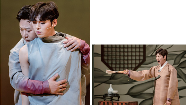 장극 '트로이의 여인들'에서 헬레나 역할을 연기하고 있는 김준수 장극 '트로이의 여인들'에서 헬레나 역할을 연기하고 있는 김준수