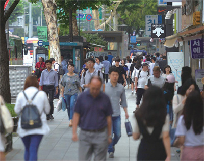 서울시 종로구 보행자 도로 모습
