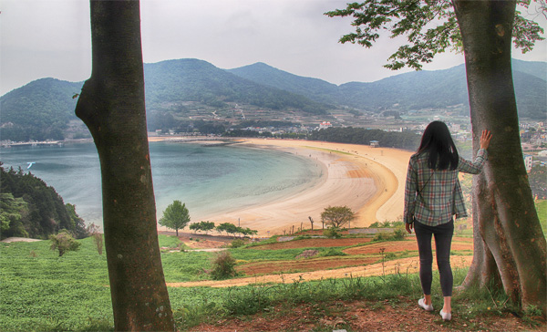 상주은모래비치에서 송정해수욕장으로 넘어가는 고갯길