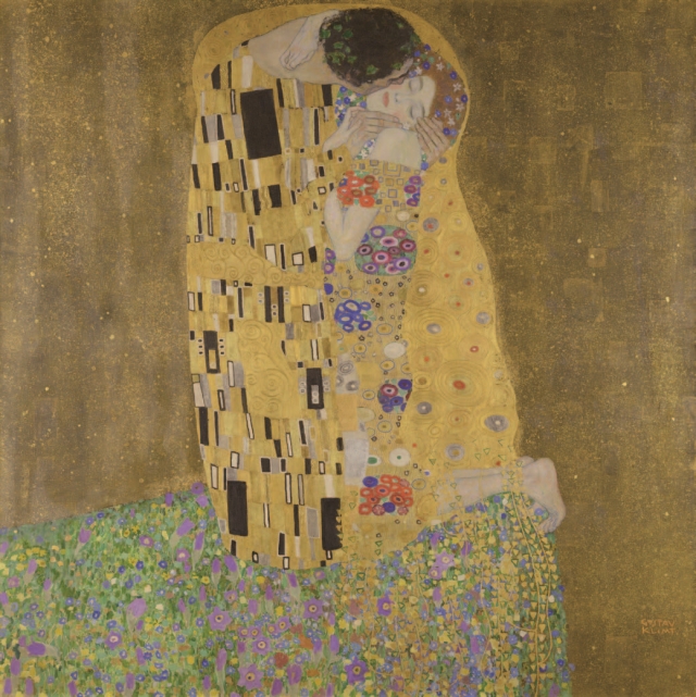 구스타프 클림트, ‘키스’, 캔버스에 유화, 180×180cm, 1907~1908 