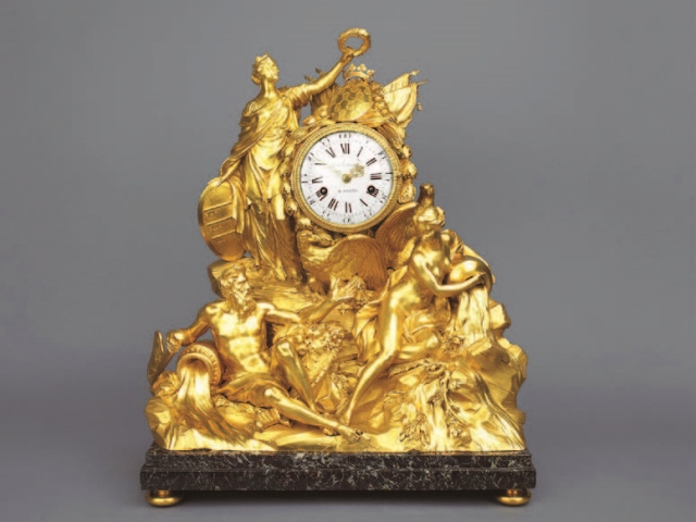 피에르 고티에르, ‘아비뇽 시계’, 금박 청동, 대리석, 황동, 유리 및 에나멜, 68.5×59×33.8cm, 1771 