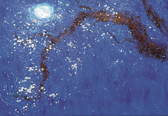송필용, 달빛매화, 130.3×162㎝, oil on canvas, 2011