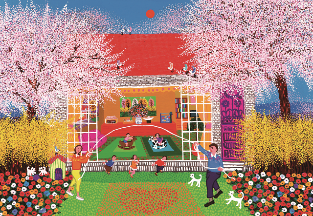 김덕기, <꼬마야 꼬마야 만세를 불러라>, Acrylic on canvas, 97×145.5㎝, 2008년