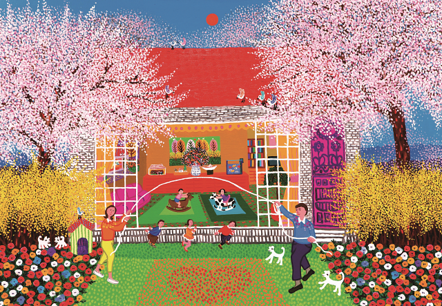 김덕기, <꼬마야 꼬마야 만세를 불러라>, Acrylic on canvas, 97&times;145.5㎝, 2008년
