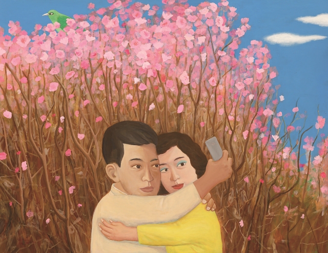 최석운, <진달래>, 112x145㎝, Acryllic on canvas, 2019년
