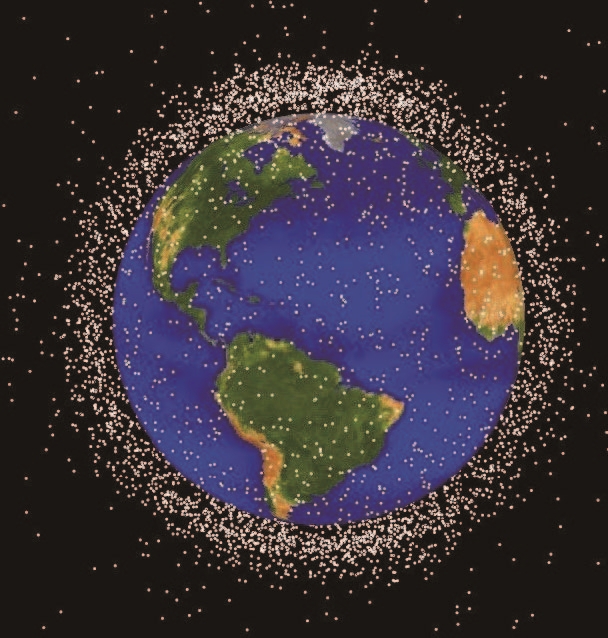지구궤도에 떠 있는 우주쓰레기. 출처 NASA