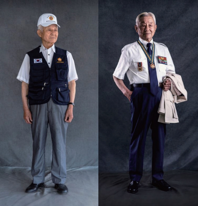6·25참전유공자회 장근식 부회장의 새 제복 착용 전(왼쪽)과 착용 후 모습. 사진 국가보훈부