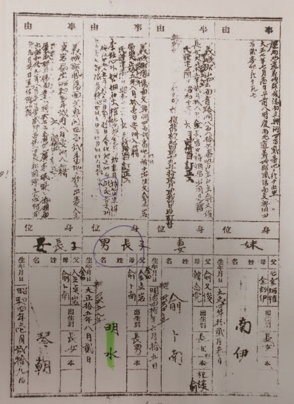 무공훈장 수훈자를 찾는 단서가 되는 제적부.