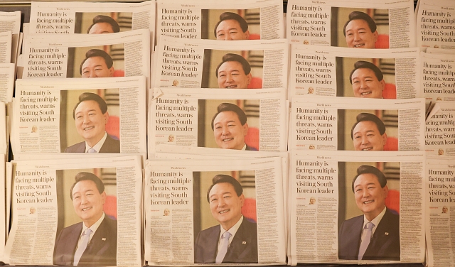 11월 20일(현지시간) 영국 일간지 ‘데일리 텔레그래프’에 윤석열 대통령의 서면 인터뷰가 게재됐다. 사진 뉴시스
