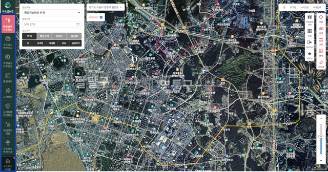 개선된 국토위성정보 콘텐츠 확대 사례. 사진 국토지리정보원