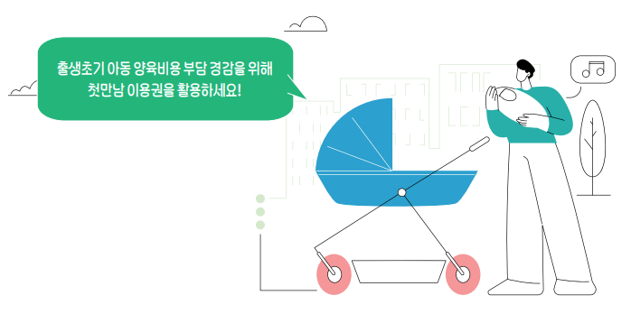 출생초기 아동 양육비용 부담 경감을 위해 첫만남 이용권을 활용하세요!