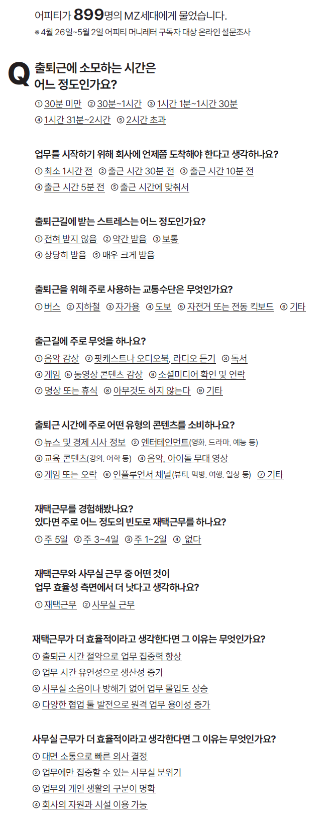 ※ 4월 26일~5월 2일 어피티 머니레터 구독자 대상 온라인 설문조사
