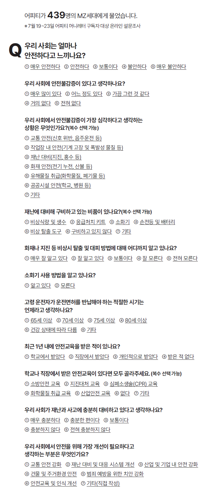 ※ 7월 19~23일 어피티 머니레터 구독자 대상 온라인 설문조사