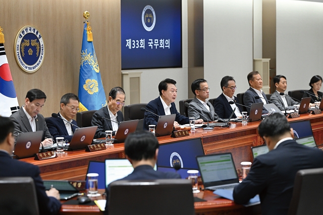 윤석열 대통령이 7월 30일 용산 대통령실에서 열린 국무회의에서 발언하고 있다. 사진 대통령실