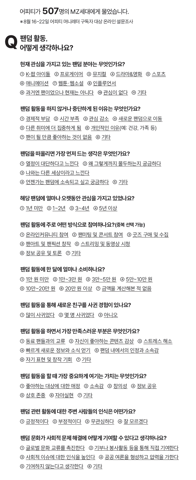 ※ 8월 16~22일 어피티 머니레터 구독자 대상 온라인 설문조사