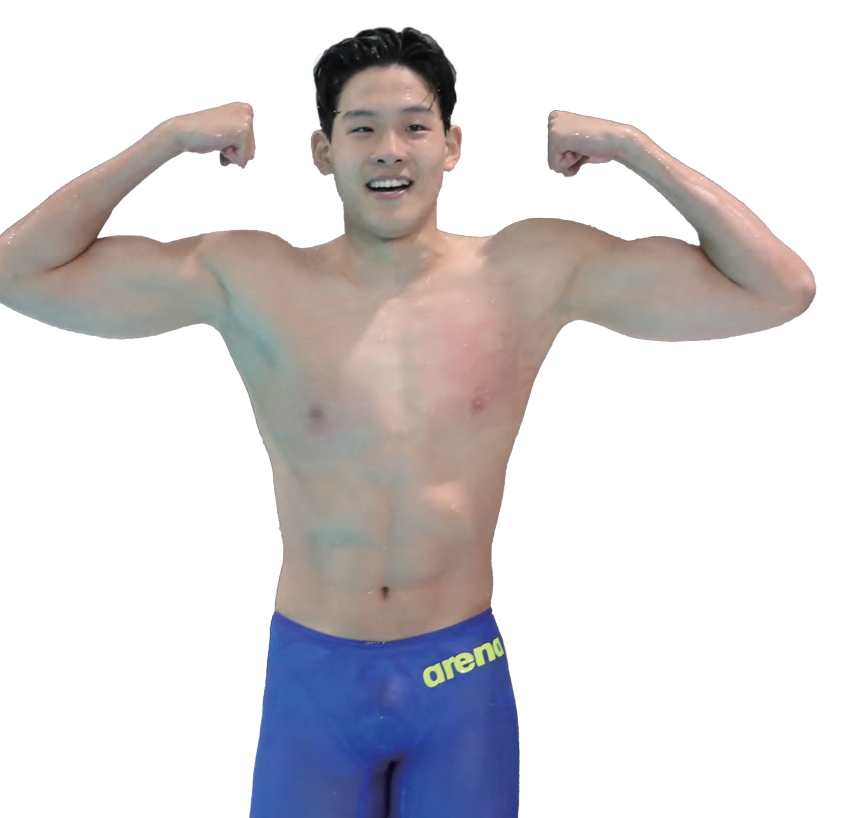 키 195cm, 윙스팬(양 팔 길이) 216cm의 김영범은 역대 한국 수영 선수 가운데 최고의 피지컬을 자랑한다. 사진 뉴시스