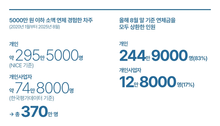 5000만 원 이하 소액 연체 경험한 차주