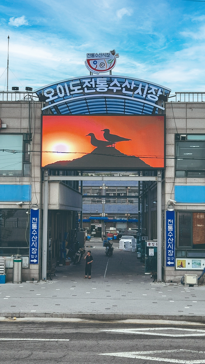 오이도 바다에서 나는 수산물을 맛볼 수 있는 '오이도전통수산시장'.