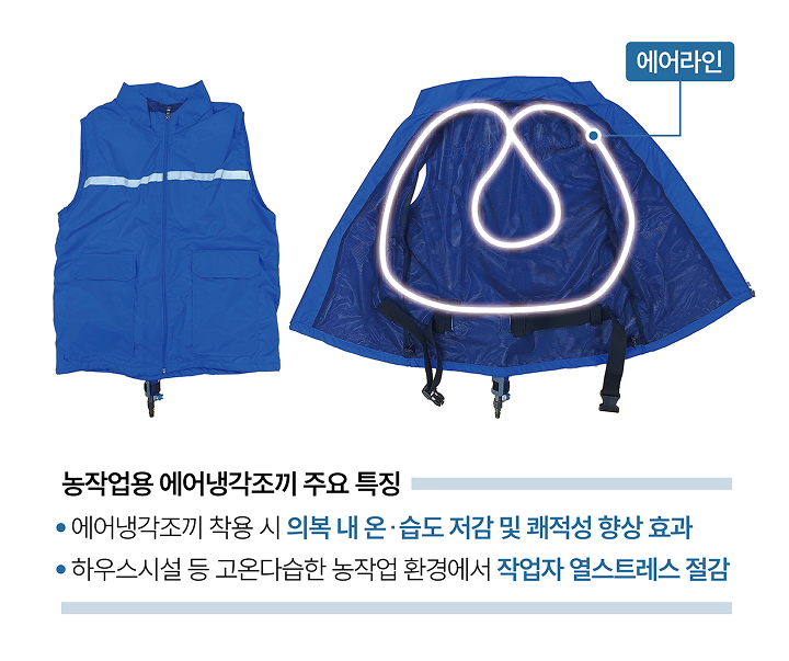 농작업용 에어냉각조끼 주요 특징 자료 농촌진흥청
