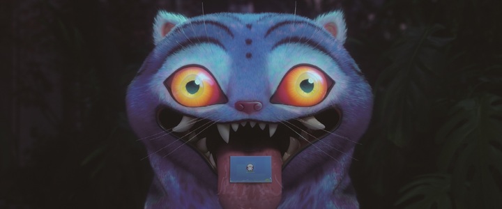 극 중 걸그룹'헌트릭스'와 호랑이 캐릭터 '더피' . 사진 넷플릭스