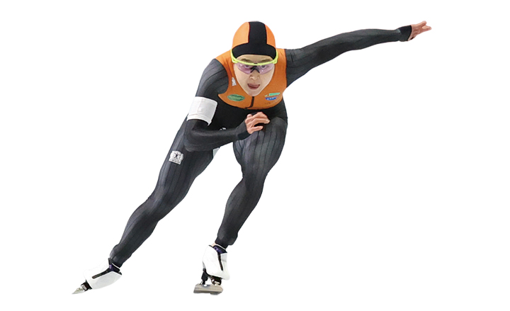김민선이 2024년 10월 22일 서울 노원구 태릉국제스케이트장에서 열린 제59회 전국남녀 종목별 스피드스케이팅 선수권대회 여자부 500m 결승에서 역주하고 있다. 사진 뉴시스