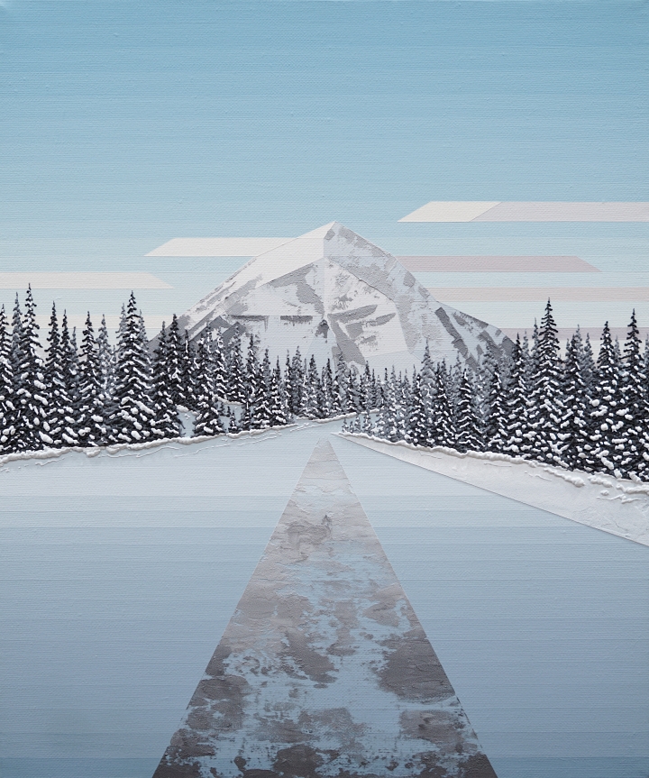 ‘Geometric Scenery 2508’, 2025, acrylic, light molding paste on canvas