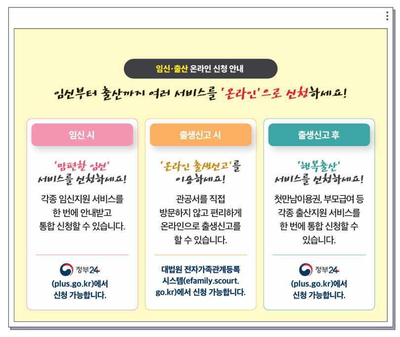 임신&middot;출산 온라인 신청 안내