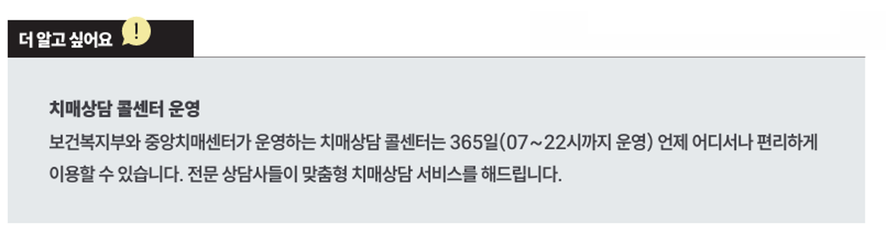 치매상담 콜센터 운영