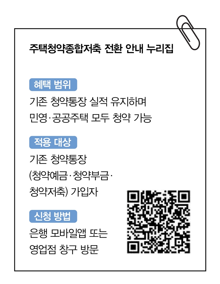 주택청약종합저축 전환 안내 누리집