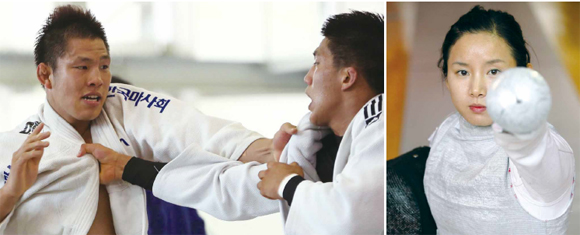 한국유도의 희망 왕기춘은 7월 30일 밤부터 금메달에 도전한다. 펜싱의 남현희(오른쪽 사진)는 결승에 진출한다면 7월 29일 새벽 결승전을 치른다.
