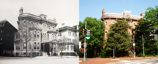 1900년대 초 당시 주미대한제국 공사관 외관(좌), 2012년 현재 건물 외관(우)