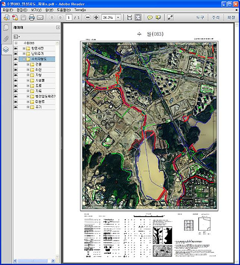 PDF 파일로 만든 전자지도 예.