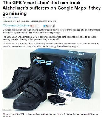 영국의 데일리 메일에 소개된 GPS 탑재 ‘스마트 신발’.<사진=데일리 메일 캡쳐> 