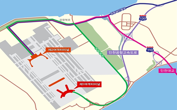 인천국제공항 제2여객터미널 위치도 