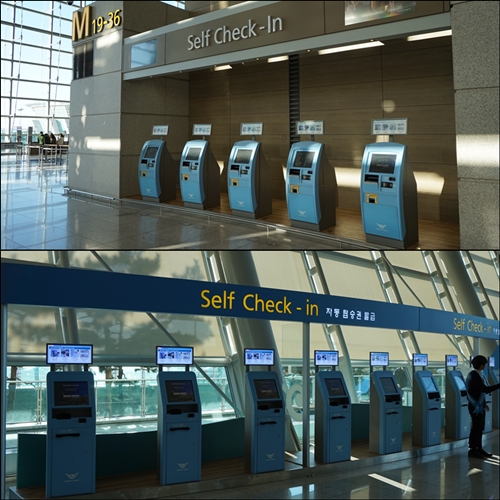 셀프 체크인 기기는 인천공항 출국장 M구역에 배치돼있다. 