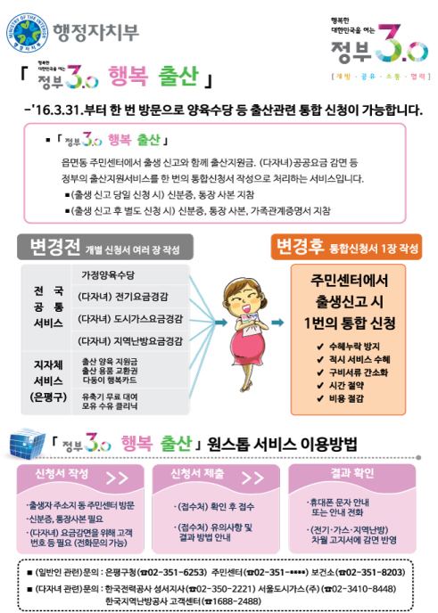 안내문 및 통합신청서(서울 은평구 예시).