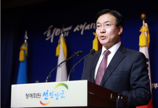 브리핑하는 문상균 국방부 대변인.(자료사진=저작권자(c) 연합뉴스, 무단 전재-재배포 금지)