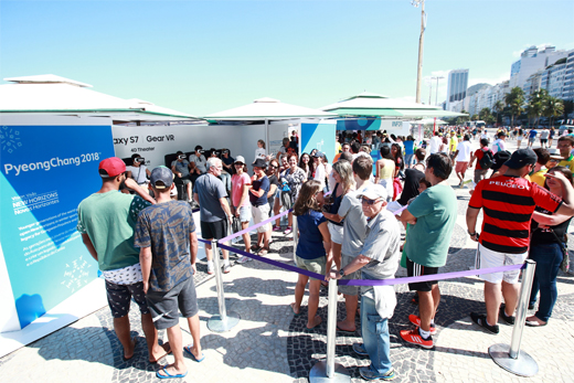 2016리우 하계올림픽이 열리고 있는 브라질 리우 코파카바나 해변에 조성된 평창동계올림픽 홍보관의 인기가 연일 하늘 높은 줄 모르고 치솟고 있다. 