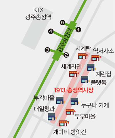 1913 송정역시장 약도.