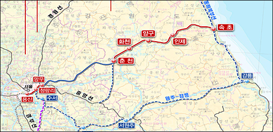 춘천-속초 철도건설(제공=국토교통부)