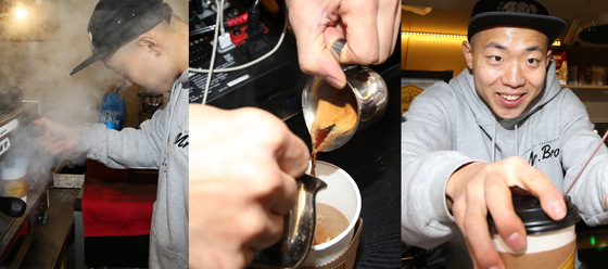미스터 브로는 신선하고 맛있는 커피를 직접 내리며 다양한 레시피로 메뉴 개발을 하고 있다.