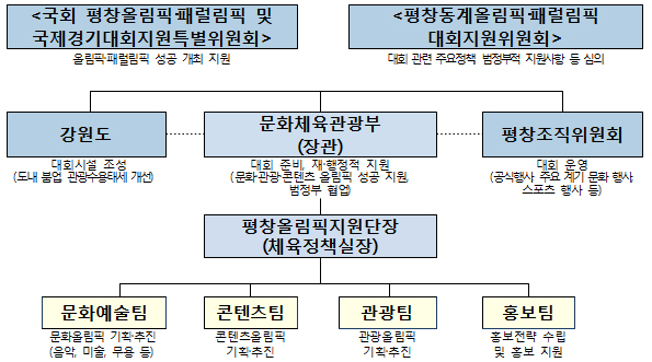 평창올림픽·패럴림픽 지원 체계도