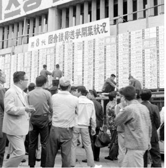 제8대 국회의원선거 개표현황판(1971)