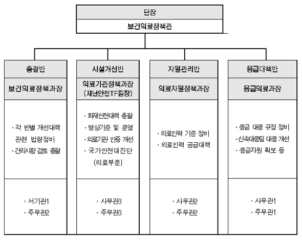 의료기관 화재안전대책TF 구성안.