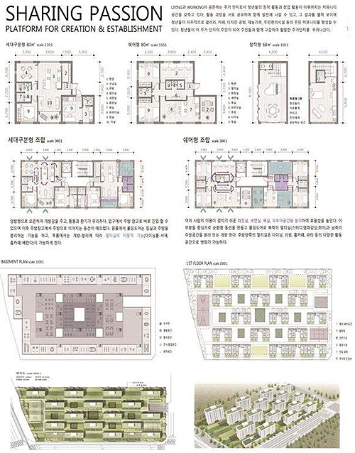 ‘청년 민간임대주택 설계 아이디어 공모’에서 최우수작으로 선정된 ‘SHARING PASSION’.