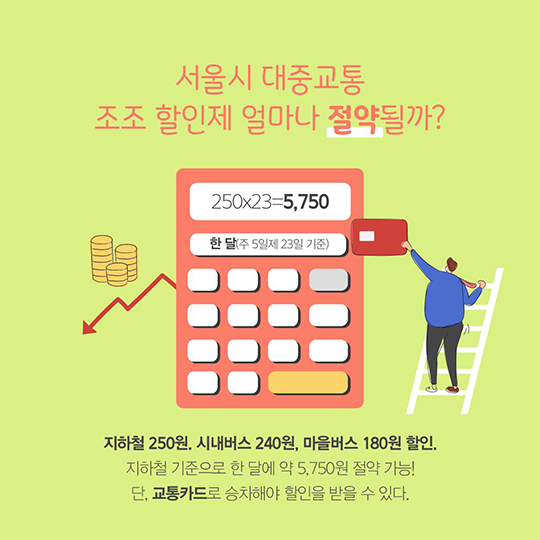 서울 대중교통 요금 20% 할인받는 방법